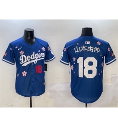 Men Los Angeles Dodgers 18 Yoshinobu Yamamoto Royal 2025 Tokyo Series Limited Stitched Baseball Jersey