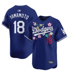 Men Los Angeles Dodgers 18 Yoshinobu Yamamoto Royal Takashi Murakami 2025 Vapor Limited Stitched Baseball Jersey
