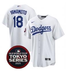 Men Los Angeles Dodgers 18 Yoshinobu Yamamoto White 2025 World Tour Tokyo Series Home Stitched Baseball Jersey Men Los Angeles Dodgers 18 Yoshinobu Yamamoto White 2025 World Tour Tokyo Series Home Stitched Baseball Jersey