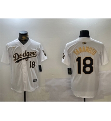 Men Los Angeles Dodgers 18 Yoshinobu Yamamoto White Gold Home Limited Stitched Baseball Jersey 1 Men Los Angeles Dodgers 18 Yoshinobu Yamamoto White Gold Home Limited Stitched Baseball Jersey 1