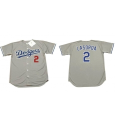 Men Los Angeles Dodgers 2 Tommy Lasorda Grey Stitched MLB Jersey Men Los Angeles Dodgers 2 Tommy Lasorda Grey Stitched MLB Jersey