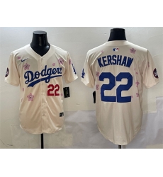 Men Los Angeles Dodgers 22 Clayton Kershaw Cream 2025 Tokyo Series Limited Stitched Baseball Jersey