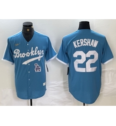 Men Los Angeles Dodgers 22 Clayton Kershaw Light Blue Throwback Cool Base Stitched Baseball Jerseys Men Los Angeles Dodgers 22 Clayton Kershaw Light Blue Throwback Cool Base Stitched Baseball Jerseys