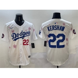 Men Los Angeles Dodgers 22 Clayton Kershaw White 2025 Tokyo Series Limited Stitched Baseball Jersey
