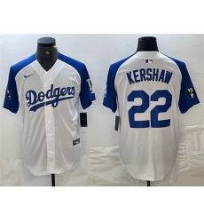 Men Los Angeles Dodgers 22 Clayton Kershaw White Blue Vin Patch Cool Base Stitched Baseball Jersey Men Los Angeles Dodgers 22 Clayton Kershaw White Blue Vin Patch Cool Base Stitched Baseball Jersey