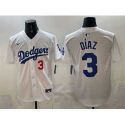 Men Los Angeles Dodgers 3 Edwin D EDaz White 2025 Limited Stitched Baseball Jersey
