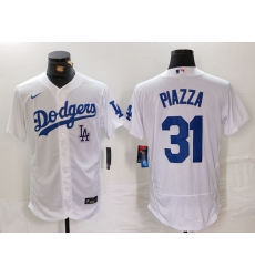 Men Los Angeles Dodgers 31 Mike Piazza White Flex Base Stitched Baseball Jersey 2 Men Los Angeles Dodgers 31 Mike Piazza White Flex Base Stitched Baseball Jersey 2
