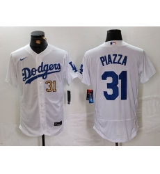 Men Los Angeles Dodgers 31 Mike Piazza White Flex Base Stitched Baseball Jersey 3 Men Los Angeles Dodgers 31 Mike Piazza White Flex Base Stitched Baseball Jersey 3