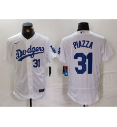 Men Los Angeles Dodgers 31 Mike Piazza White Flex Base Stitched Baseball Jersey 4 Men Los Angeles Dodgers 31 Mike Piazza White Flex Base Stitched Baseball Jersey 4