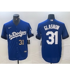 Men Los Angeles Dodgers 31 Tyler Glasnow Blue City Connect Cool Base Stitched Baseball Jersey 6 Men Los Angeles Dodgers 31 Tyler Glasnow Blue City Connect Cool Base Stitched Baseball Jersey 6