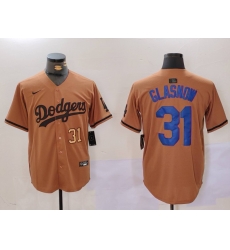 Men Los Angeles Dodgers 31 Tyler Glasnow Brown Cool Base Stitched Baseball Jersey 2 Men Los Angeles Dodgers 31 Tyler Glasnow Brown Cool Base Stitched Baseball Jersey 2