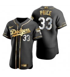 Men Los Angeles Dodgers 33 David Price Black 2020 World Series Champions Gold Edition Jersey Men Los Angeles Dodgers 33 David Price Black 2020 World Series Champions Gold Edition Jersey