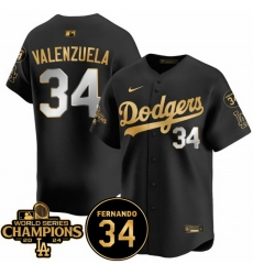 Men Los Angeles Dodgers 34 Fernando Valenzuela Black Gold 2024 World Series Champions 26 Fernando Memorial Patch Vapor Premier Limited Stitched Baseball J Men Los Angeles Dodgers 34 Fernando Valenzuela Black Gold 2024 World Series Champions 26 Fernando Memorial Patch Vapor Premier Limited Stitched Baseball J