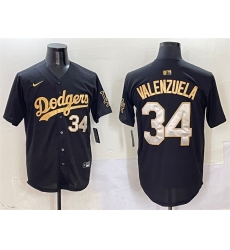 Men Los Angeles Dodgers 34 Fernando Valenzuela Black Gold Limited Stitched Baseball Jersey Men Los Angeles Dodgers 34 Fernando Valenzuela Black Gold Limited Stitched Baseball Jersey