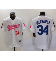 Men Los Angeles Dodgers 34 Fernando Valenzuela White Pink Vin 26 Kobe Patch Stitched Baseball Jersey 3 Men Los Angeles Dodgers 34 Fernando Valenzuela White Pink Vin 26 Kobe Patch Stitched Baseball Jersey 3