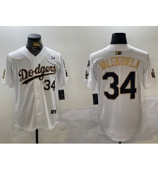 Men Los Angeles Dodgers 34 Toro Valenzuela White Gold 2024 World Series With Fernando Memorial Patch Limited Stitched Baseball Jersey 1 Men Los Angeles Dodgers 34 Toro Valenzuela White Gold 2024 World Series With Fernando Memorial Patch Limited Stitched Baseball Jersey 1