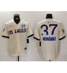 Men Los Angeles Dodgers 37 Teoscar Hernandez Cream 2024 City Connect Limited Stitched Baseball Jersey Men Los Angeles Dodgers 37 Teoscar Hernandez Cream 2024 City Connect Limited Stitched Baseball Jersey