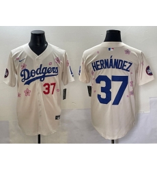 Men Los Angeles Dodgers 37 Teoscar Hernandez Cream 2025 Tokyo Series Limited Stitched Baseball Jersey Men Los Angeles Dodgers 37 Teoscar Hernandez Cream 2025 Tokyo Series Limited Stitched Baseball Jersey