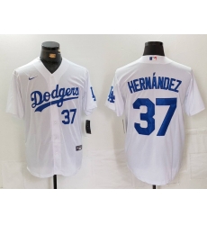 Men Los Angeles Dodgers 37 Teoscar Hernandez White Cool Base Stitched Baseball Jersey 2 Men Los Angeles Dodgers 37 Teoscar Hernandez White Cool Base Stitched Baseball Jersey 2