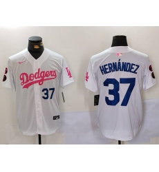 Men Los Angeles Dodgers 37 Teoscar Hernandez White Pink Vin 26 Kobe Patch Stitched Baseball Jersey 1 Men Los Angeles Dodgers 37 Teoscar Hernandez White Pink Vin 26 Kobe Patch Stitched Baseball Jersey 1