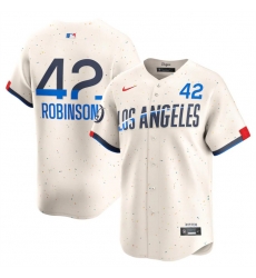 Men Los Angeles Dodgers 42 Jackie Robinson Cream 2024 City Connect Limited Stitched Baseball Jersey Men Los Angeles Dodgers 42 Jackie Robinson Cream 2024 City Connect Limited Stitched Baseball Jersey