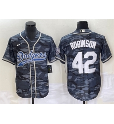 Men Los Angeles Dodgers 42 Jackie Robinson Gray Camo Cool Base With Patch Stitched Baseball Jersey Men Los Angeles Dodgers 42 Jackie Robinson Gray Camo Cool Base With Patch Stitched Baseball Jersey