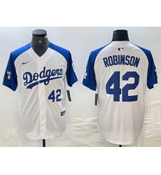 Men Los Angeles Dodgers 42 Jackie Robinson White Blue Vin Patch Cool Base Stitched Baseball Jersey 4 Men Los Angeles Dodgers 42 Jackie Robinson White Blue Vin Patch Cool Base Stitched Baseball Jersey 4