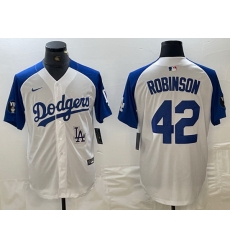 Men Los Angeles Dodgers 42 Jackie Robinson White Blue Vin Patch Cool Base Stitched Baseball Jersey 6 Men Los Angeles Dodgers 42 Jackie Robinson White Blue Vin Patch Cool Base Stitched Baseball Jersey 6