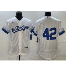 Men Los Angeles Dodgers 42 Jackie Robinson White City Connect Flex Base Stitched Baseball Jersey Men Los Angeles Dodgers 42 Jackie Robinson White City Connect Flex Base Stitched Baseball Jersey