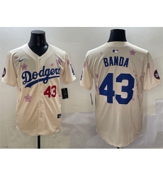 Men Los Angeles Dodgers 43 Anthony Banda Cream 2025 Tokyo Series Limited Stitched Baseball Jersey