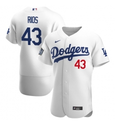 Men Los Angeles Dodgers 43 Edwin Rios Men Nike White Home 2020 World Series Bound Flex Base Player MLB Jersey Men Los Angeles Dodgers 43 Edwin Rios Men Nike White Home 2020 World Series Bound Flex Base Player MLB Jersey