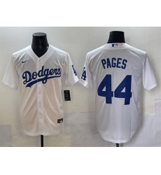 Men Los Angeles Dodgers 44 Andy Pages White Cool Base Stitched Baseball Jersey Men Los Angeles Dodgers 44 Andy Pages White Cool Base Stitched Baseball Jersey