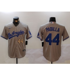 Men Los Angeles Dodgers 44 Vicente Padilla Grey Cool Base Stitched Baseball Jersey 3 Men Los Angeles Dodgers 44 Vicente Padilla Grey Cool Base Stitched Baseball Jersey 3