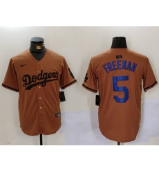 Men Los Angeles Dodgers 5 5 Freddie Freeman Brown Cool Base Stitched Baseball Jersey 2 Men Los Angeles Dodgers 5 5 Freddie Freeman Brown Cool Base Stitched Baseball Jersey 2