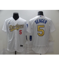 Men Los Angeles Dodgers 5 Corey Seager 2020 White Gold Sttiched Nike MLB Jersey Men Los Angeles Dodgers 5 Corey Seager 2020 White Gold Sttiched Nike MLB Jersey
