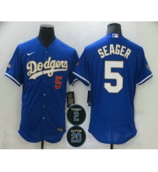 Men Los Angeles Dodgers 5 Corey Seager Blue 2 20 Patch Stitched MLB Flex Base Nike Jersey Men Los Angeles Dodgers 5 Corey Seager Blue 2 20 Patch Stitched MLB Flex Base Nike Jersey