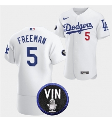 Men Los Angeles Dodgers 5 Freddie Freeman 2022 White Vin Scully Patch Flex Base Stitched Baseball Jersey Men Los Angeles Dodgers 5 Freddie Freeman 2022 White Vin Scully Patch Flex Base Stitched Baseball Jersey