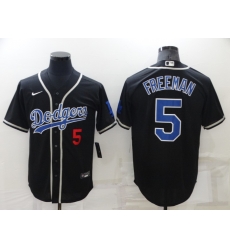 Men Los Angeles Dodgers 5 Freddie Freeman Black Cool Base Stitched Baseball Jerse Men Los Angeles Dodgers 5 Freddie Freeman Black Cool Base Stitched Baseball Jerse