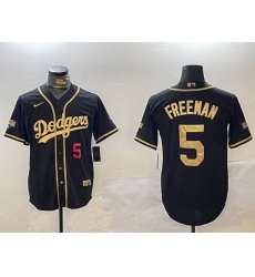 Men Los Angeles Dodgers 5 Freddie Freeman Black Gold 2024 World Series Champions Limited Stitched Baseball Jersey 5 Men Los Angeles Dodgers 5 Freddie Freeman Black Gold 2024 World Series Champions Limited Stitched Baseball Jersey 5