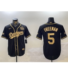Men Los Angeles Dodgers 5 Freddie Freeman Black Gold 2024 World Series Patch And Champions Patch Cool Base Stitched Baseball Jersey Men Los Angeles Dodgers 5 Freddie Freeman Black Gold 2024 World Series Patch And Champions Patch Cool Base Stitched Baseball Jersey