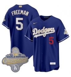 Men Los Angeles Dodgers 5 Freddie Freeman Royal 2026 Alternate Gold Collection Stadium Stitched Baseball Jersey Men Los Angeles Dodgers 5 Freddie Freeman Royal 2026 Alternate Gold Collection Stadium Stitched Baseball Jersey