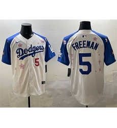 Men Los Angeles Dodgers 5 Freddie Freeman White Royal 2025 Tokyo Series Limited Stitched Baseball Jersey Men Los Angeles Dodgers 5 Freddie Freeman White Royal 2025 Tokyo Series Limited Stitched Baseball Jersey