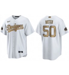 Men Los Angeles Dodgers 50 Mookie Betts 2022 All Star White Cool Base Stitched Baseball Jersey Men Los Angeles Dodgers 50 Mookie Betts 2022 All Star White Cool Base Stitched Baseball Jersey