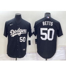Men Los Angeles Dodgers 50 Mookie Betts Black Cool Base Stitched Jersey Men Los Angeles Dodgers 50 Mookie Betts Black Cool Base Stitched Jersey