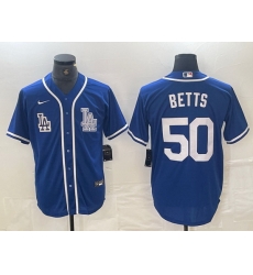 Men Los Angeles Dodgers 50 Mookie Betts Blue Cool Base Stitched Baseball Jersey Men Los Angeles Dodgers 50 Mookie Betts Blue Cool Base Stitched Baseball Jersey