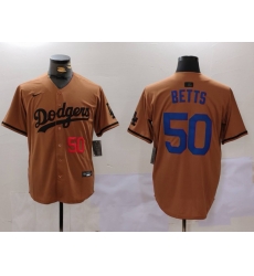 Men Los Angeles Dodgers 50 Mookie Betts Brown Cool Base Stitched Baseball Jersey 5 Men Los Angeles Dodgers 50 Mookie Betts Brown Cool Base Stitched Baseball Jersey 5