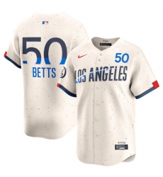 Men Los Angeles Dodgers 50 Mookie Betts Cream 2024 City Connect Limited Stitched Baseball Jersey Men Los Angeles Dodgers 50 Mookie Betts Cream 2024 City Connect Limited Stitched Baseball Jersey
