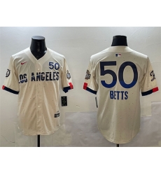 Men Los Angeles Dodgers 50 Mookie Betts Cream 2024 World Series Patch City Connect Limited Stitched Baseball Jersey Men Los Angeles Dodgers 50 Mookie Betts Cream 2024 World Series Patch City Connect Limited Stitched Baseball Jersey