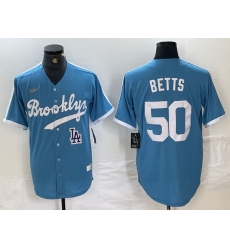 Men Los Angeles Dodgers 50 Mookie Betts Light Blue Throwback Cool Base Stitched Baseball Jerseys Men Los Angeles Dodgers 50 Mookie Betts Light Blue Throwback Cool Base Stitched Baseball Jerseys