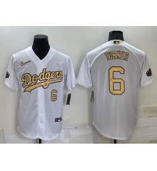 Men Los Angeles Dodgers 6 Trea Turner 2022 All Star White Cool Base Stitched Baseball Jersey Men Los Angeles Dodgers 6 Trea Turner 2022 All Star White Cool Base Stitched Baseball Jersey
